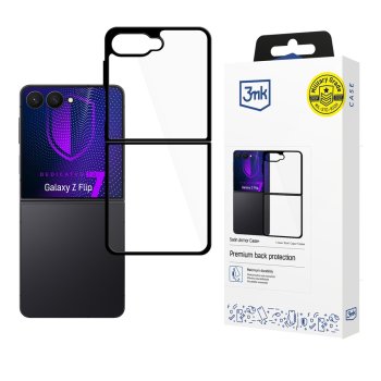 3mk Satin Armor Case+ vāciņš Samsung Galaxy Z Flip 7, Caurspīdīgi melns