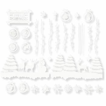 Christmas Window Clings Reusable Holiday Decals for Glass Doors and Windows