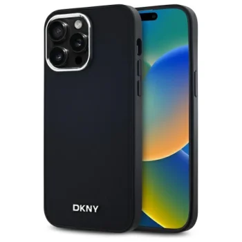 DKNY iPhone 14 Pro Max vāciņš Plain Silver MagSafe Logo, melns