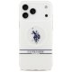 U.S. Polo Assn. iPhone 17 Pro Max Case DH and Bottom Stripe Logo MagSafe, White
