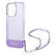 Чехол Guess Translucent Pearl Strap для iPhone 14 Pro, фиолетовый