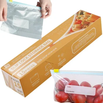 Atkārtoti lietojami pārtikas maisiņi ar aizdari 1200ml, 15 gab.