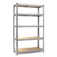 Humberg 4840 Metal Storage Shelving Unit 150x75x30 cm, Silver