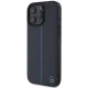Mercedes iPhone 16 Pro Max vāciņš Blue Line Leather MagSafe, tumši zils