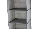 Hanging Wardrobe Organizer with 3 Shelves, 30x30x60 cm, Grey