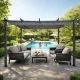 Садовая пергола MultiGarden 3x4 м, стальная конструкция, серая