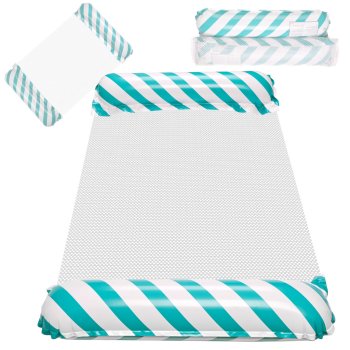 Надувной водный гамак-шезлонг для плавания и бассейна, синий