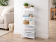 5-Tier Shoe Rack Organizer, Narrow Storage Shelf for Entryway and Bathroom, White