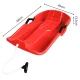 Plastic sledge with brakes and pull rope, red, 64 cm