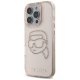 Karl Lagerfeld IML Rhinestones Karl Head vāciņš iPhone 16 Pro, Rozā