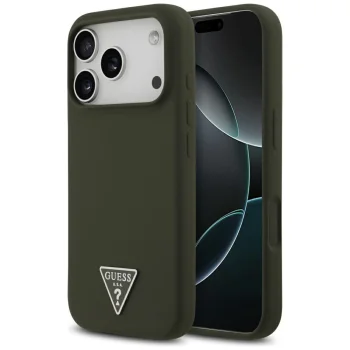Силиконовый MagSafe чехол Guess с треугольным логотипом для iPhone 17 Pro –...