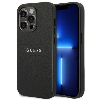 Чехол Guess для iPhone 14 Pro Saffiano Strap, черный