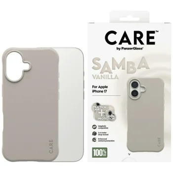 PanzerGlass iPhone 17 vāciņš CARE Fashionable Samba MagSafe, pelēks