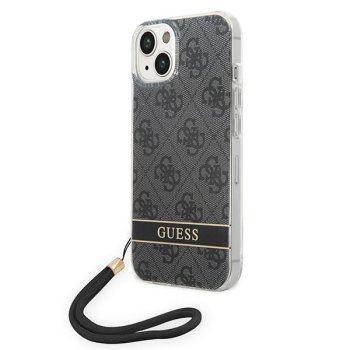 Apple iPhone 14 Plus 6.7'' Guess 4G Print Strap Case Cover (GUOHCP14MH4STK), Black | Чехол Кейс Бампер...