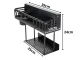 Wall Kitchen Organizer - Metal Hanging Shelf, Black