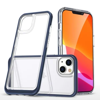 Vāciņš iPhone 14 Plus Hybrid Armor Clear 3in1, caurspīdīgs ar zilu rāmi