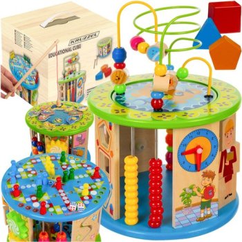 Kruzzel 11-in-1 Wooden Educational Cube for Kids