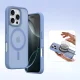 Dux Ducis Lawa iPhone 16 Pro ādas vāciņš ar noņemamu magnētisku maciņu, zils