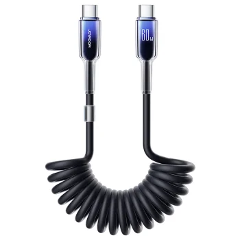 Спиральный кабель USB-C - USB-C Joyroom S-A43 60W 1.5м, черный