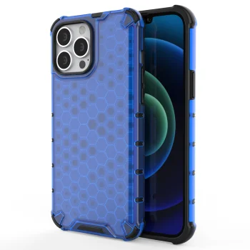 Чехол для iPhone 13 Pro Max Honeycomb с бампером из ТПУ, синий
