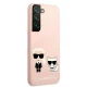 Samsung Galaxy S22+ Plus 5G (SM-S906) Karl Lagerfeld Silicone Ikonik Karl & Choupette Case Cover (KLHCS22MSSKCI), Pink...