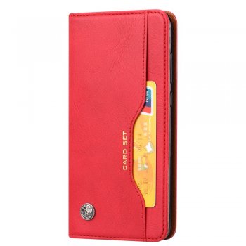 Huawei P20 2018 (EML-L29) PU Leather Wallet Book Case Cover, Red
