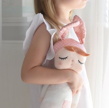 Plīša Mīksta Bērnu Rotaļlieta Lelle METOO Pelēkā Kleitā, 34 cm | Plush Doll