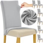 Ruhhy Stretch Velvet Chair Covers 25991, Set of 6, Light Grey