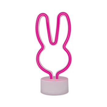 Forever Light LED neona lampa uz statīva Zaķītis, Rozā