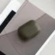 Airpods Pro Uniq Etui Terra Genuine Leather Cover Case, Olive | Vāciņš Maciņš Apvalks Grāmatiņa