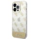 Guess 4G Pattern Script Case for iPhone 14 Pro, Gold