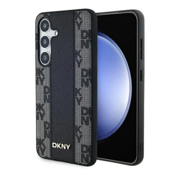 Чехол Dkny для Samsung Galaxy S24+ Leather Checkered Mono Pattern MagSafe, черный