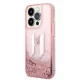 Чехол Karl Lagerfeld Liquid Glitter Big KL для iPhone 14 Pro Max, розовый