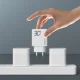 Dudao A30EU 30W USB-A / USB-C GaN tīkla lādētājs, balts