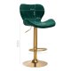 Grozāms bāra krēsls ar regulējamu augstumu QS-B15, Zaļš | Swivel Adjustable Height Bar Counter Stool Chair