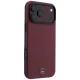Mercedes Leather Semi Wrap Iconic Line MagSafe vāciņš priekš iPhone 18 Pro Max / 17 Pro Max, bordo
