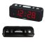 Tīkla elektroniskais LED modinātājs ar 24h formātu, melns