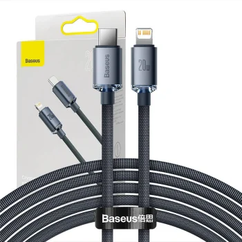 Кабель USB-C на Lightning Baseus Crystal Shine 20W 2м Черный