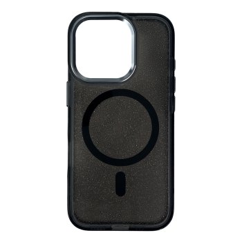 Glitter Case MagSafe iPhone 16 Pro Max vāciņš, melns ar mirdzumiem