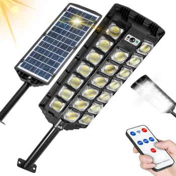 LED solar street light with remote, waterproof IP65, motion sensor