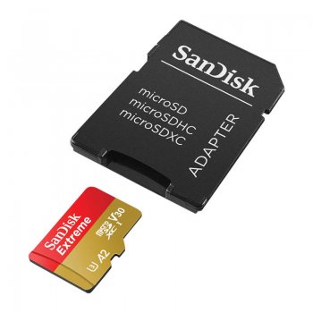 SANDISK EXTREME microSDXC 128 GB 190/90 MB/s UHS-I U3 ActionCam memory card (SDSQXAA-128G-GN6AA)