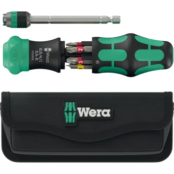 Ratchet Screwdriver Wera Kraftform Kompakt 25 RA-R with 6 Bits and Belt Bag