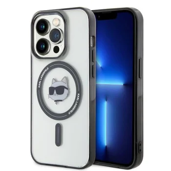 Karl Lagerfeld iPhone 15 Pro Max vāciņš IML Choupette's Head MagSafe, caurspīdīgs