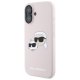 Силиконовый чехол Karl Lagerfeld Silicone Nauble Heads Print MagSafe для iPhone 16, Розовый