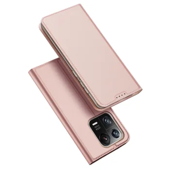 Atverams vāciņš Dux Ducis Skin Pro priekš Xiaomi 13 Pro ar statīvu un kartes kabatu, rozā