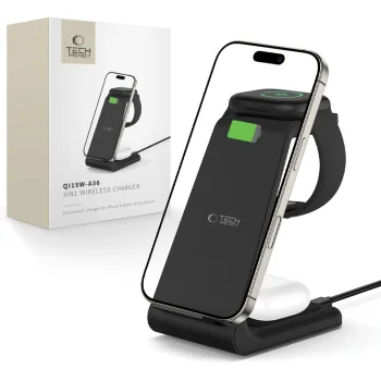 Беспроводное зарядное устройство 3-в-1 Tech-Protect QI15W-A36 для Apple, черное