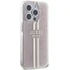 Guess iPhone 15 Pro Case IML 4G Gold Stripe, Pink