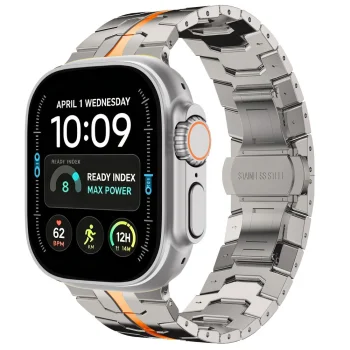 Браслет Tech-Protect Stainless для Apple Watch 44/45/46/49 мм, серебристо-оранжевый