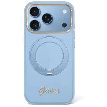 Чехол Guess IML Ring Stand 360 MagSafe для iPhone 17 Pro Max / 18 Pro Max, светло-голубой