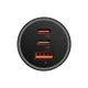 Baseus Golden Contactor Pro car charger USB-A + 2x USB-C 65W dark gray (CGJP010013)